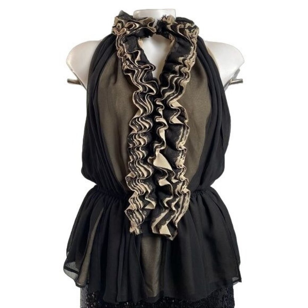 Neiman Marcus For Target Robert Rodriguez Ruffle Top Halter Tank Blouse Size S